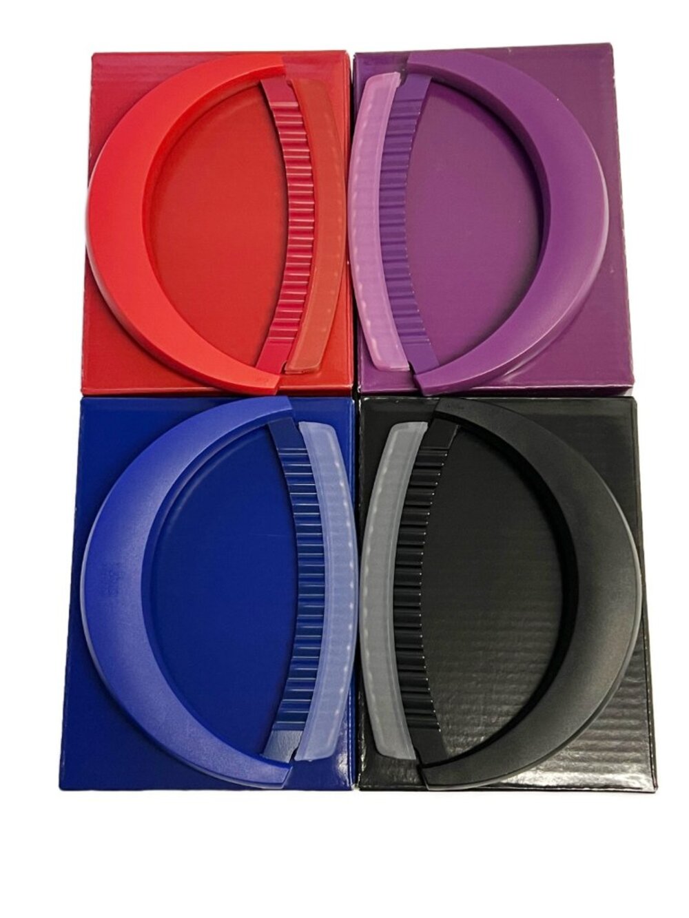 Kuhn Rikon Crinkle Mezzaluna Knife Set of 4 NEW BASICS COLOR TONES K90865
